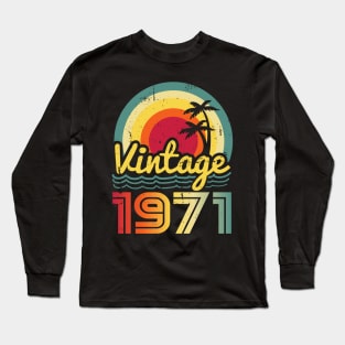 Vintage 1971 Made in 1971 52th birthday 52 years old Gift Long Sleeve T-Shirt